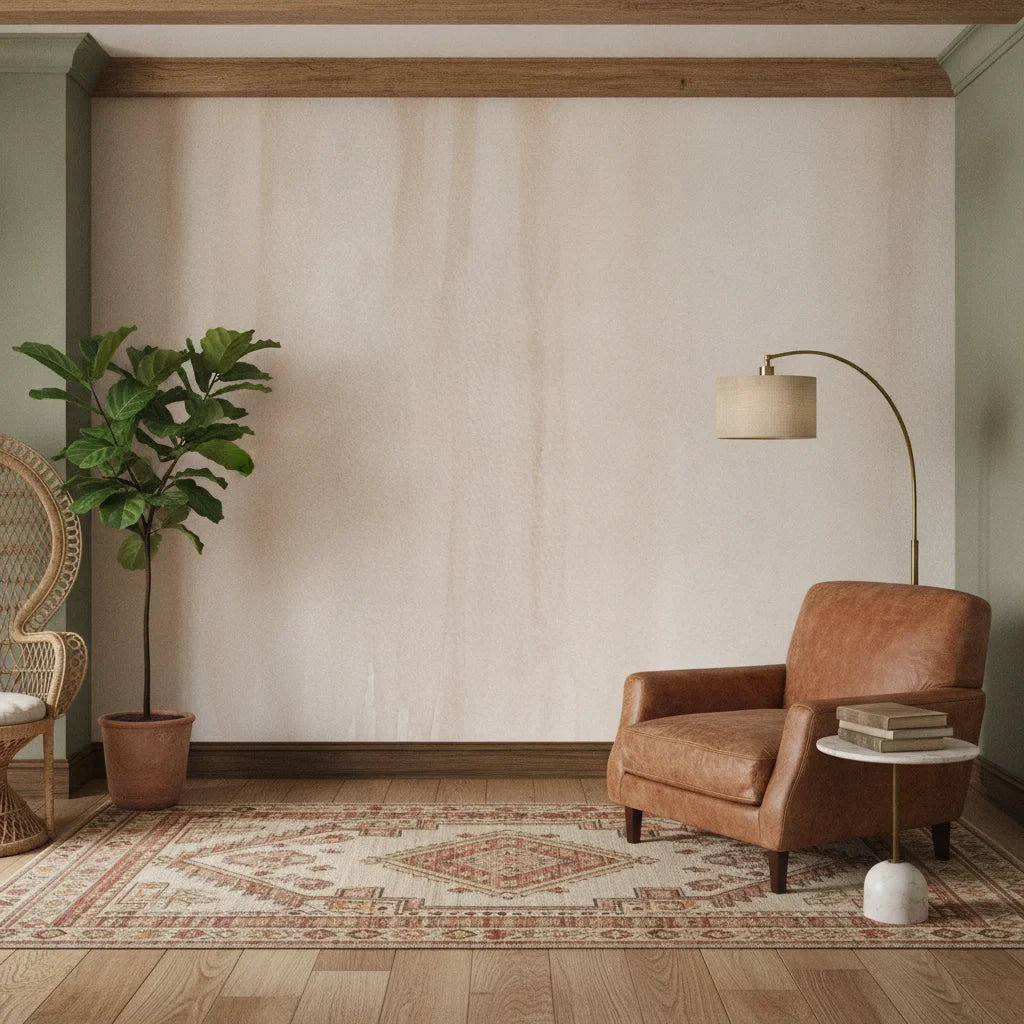 Pale Veil soft blush minimalist as a feature wall in a bright home office