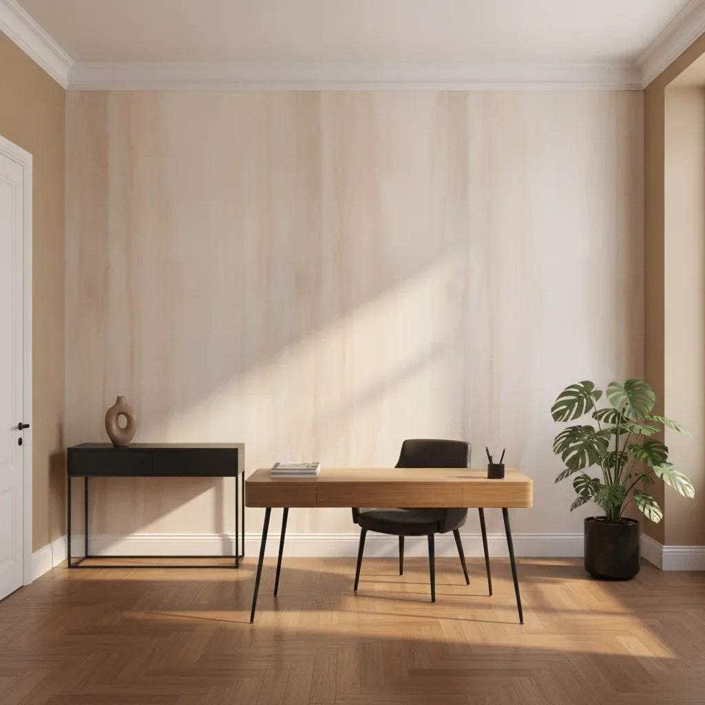 Pale Veil soft blush minimalist creating ambiance in a serene bathroom
