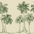 Textured peel and stick wallpaper with etched green palm grove - Palm Shade
