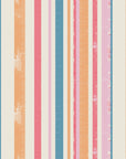 Peach & Flame retro stripe peel and stick wallpaper