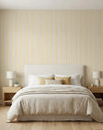 Pearl Column yellow boho peel and stick wallpaper adding character to a cozy bedroom