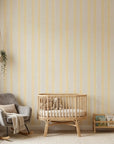 Pearl Column yellow boho peel and stick wallpaper creating ambiance in a serene bathroom