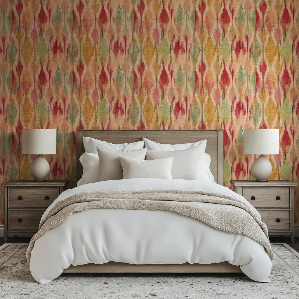 A segment of the Pebble Lattice wallpaper featuring a subdued lattice motif that conveys a grounded, organic cadence
