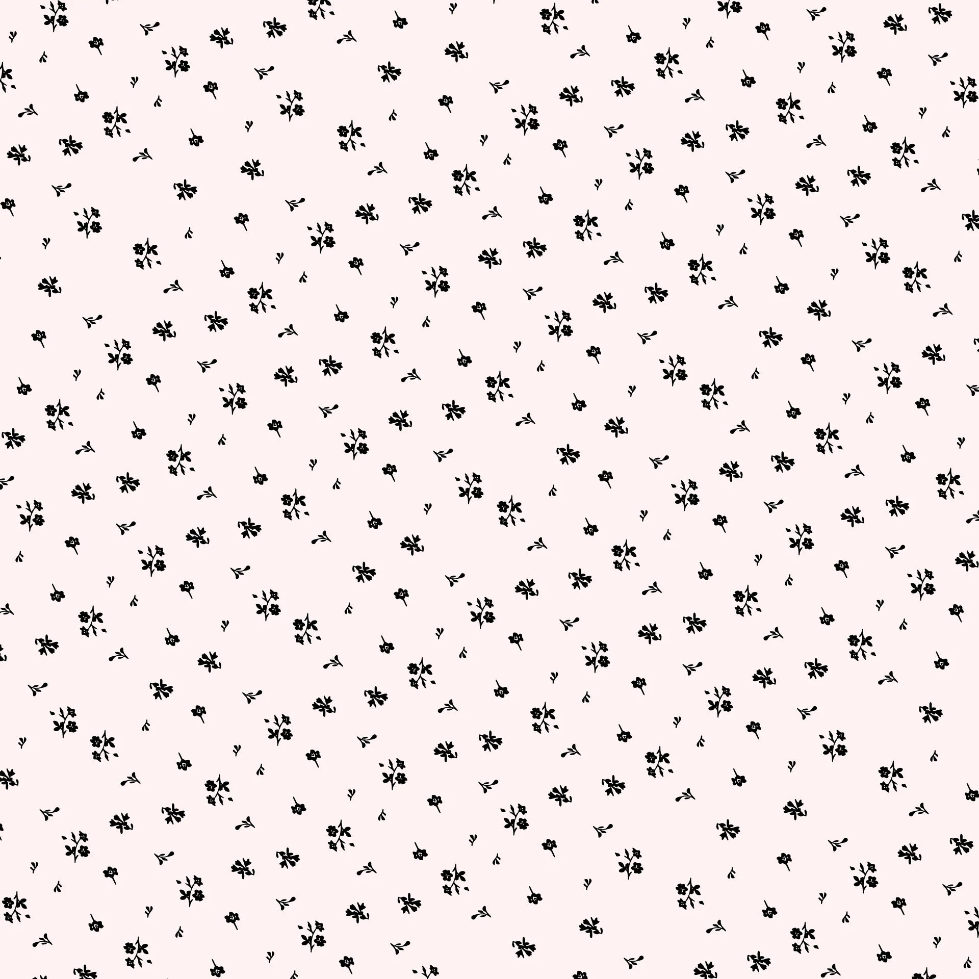 Smooth tiny black florals on blush peel and stick wallpaper - Pepper Blush