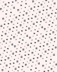 Smooth tiny black florals on blush peel and stick wallpaper - Pepper Blush