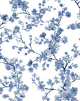 Periwinkle Blossom elegant blue floral wallpaper