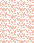 Smooth blush pink botanical leaves peel and stick wallpaper - Petal Silence