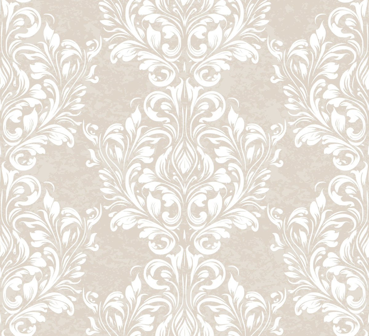 Petal Symphony cream white baroque damask wallpaper