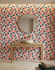 Petal & Depth bold pink floral creating ambiance in a serene bathroom