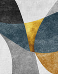 Textured peel and stick wallpaper with navy and gold facets - Petal Facets