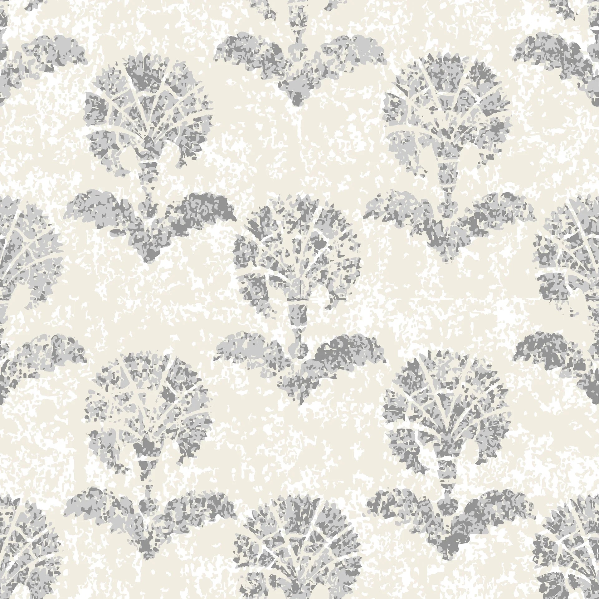 Pewter Bough neutral floral peel and stick wallpaper