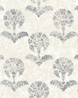 Pewter Bough neutral floral peel and stick wallpaper