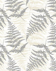 Pewter Fern neutral botanical peel and stick wallpaper