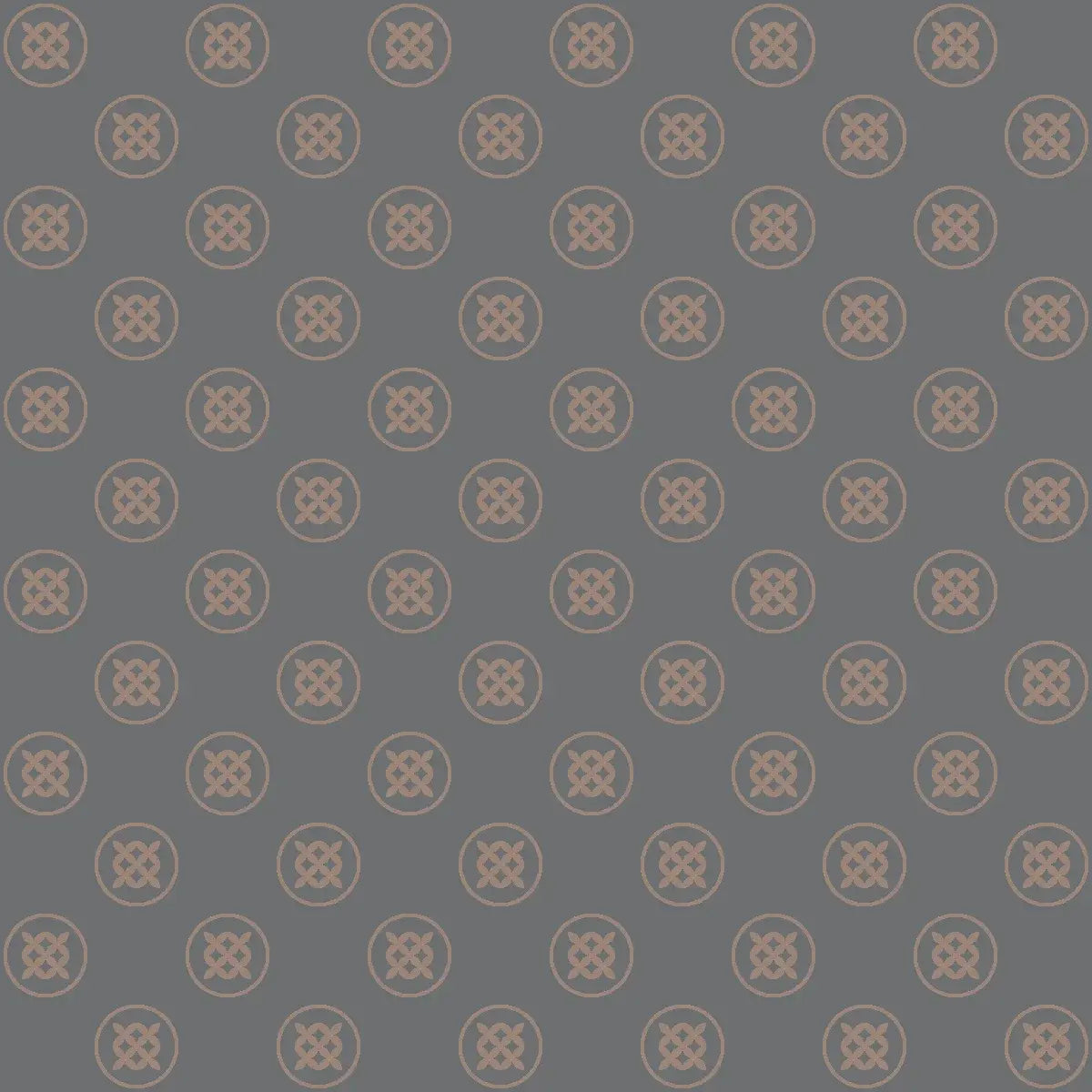 Pewter Medallion grey and gold celtic knot wallpaper