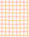 Smooth yellow pink plaid peel and stick wallpaper - Picnic Check