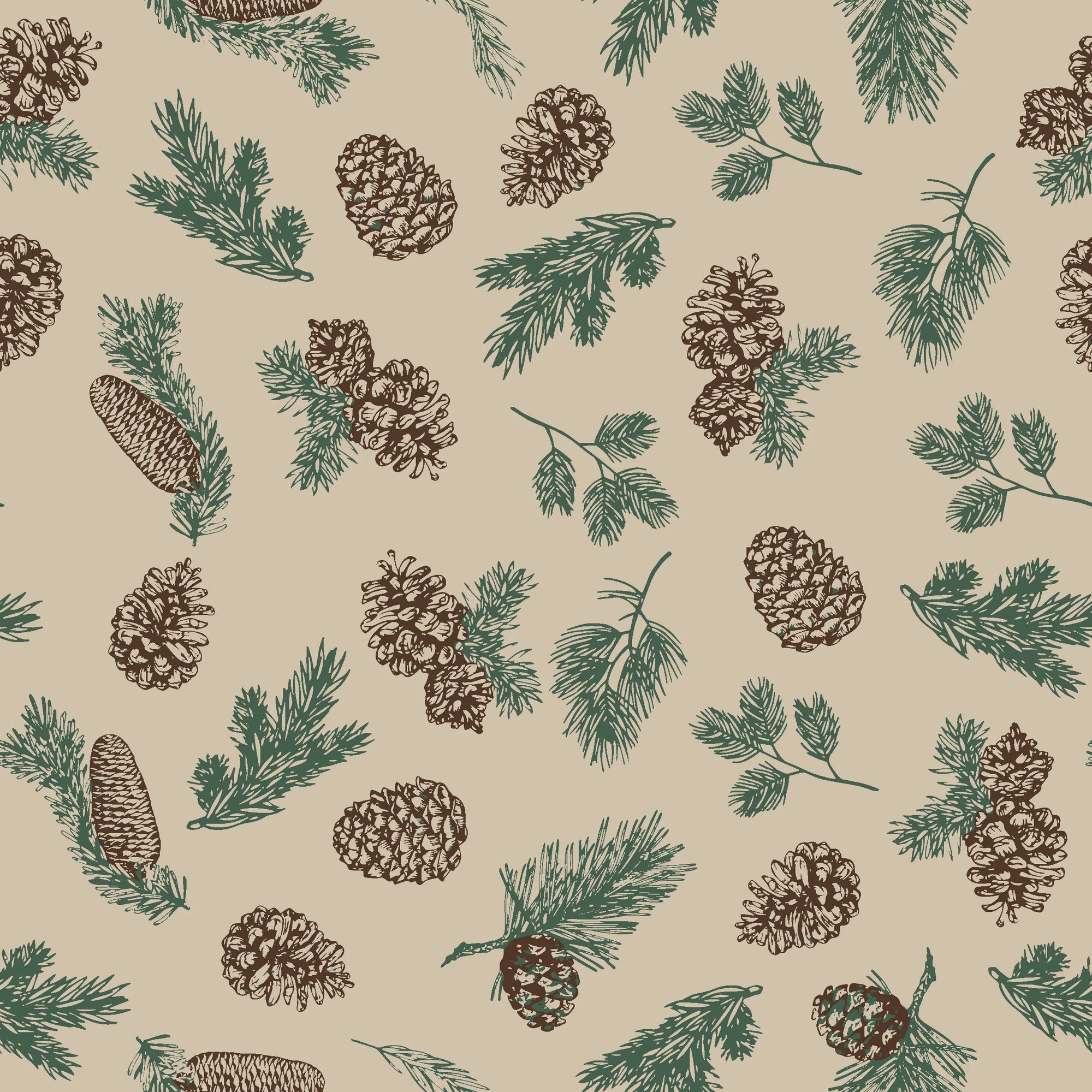 Pine & Frost green botanical peel and stick wallpaper