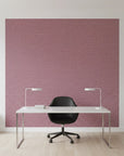 Plum Seigaiha purple japanese wave wallpaper as a feature wall in a bright home office