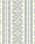 Smooth peel and stick wallpaper with blue filigree damask stripes - Porcelain Filigree