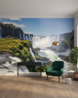 Powerful water spray in raw natural setting removable wallpaper