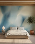 Soft blue watercolor peel and stick wallpaper with gentle circles