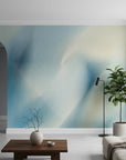 Tranquil removable wallpaper in calming blue wash tones