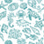 Textured teal sea life peel and stick wallpaper - Quiet Reef