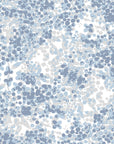 Rain On Cobblestone serene blue floral wallpaper