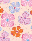 Smooth peel and stick wallpaper with bold retro pop florals - Retro Petal Pop