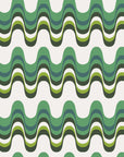 Smooth green and white wave pattern peel and stick wallpaper - Rolling Green