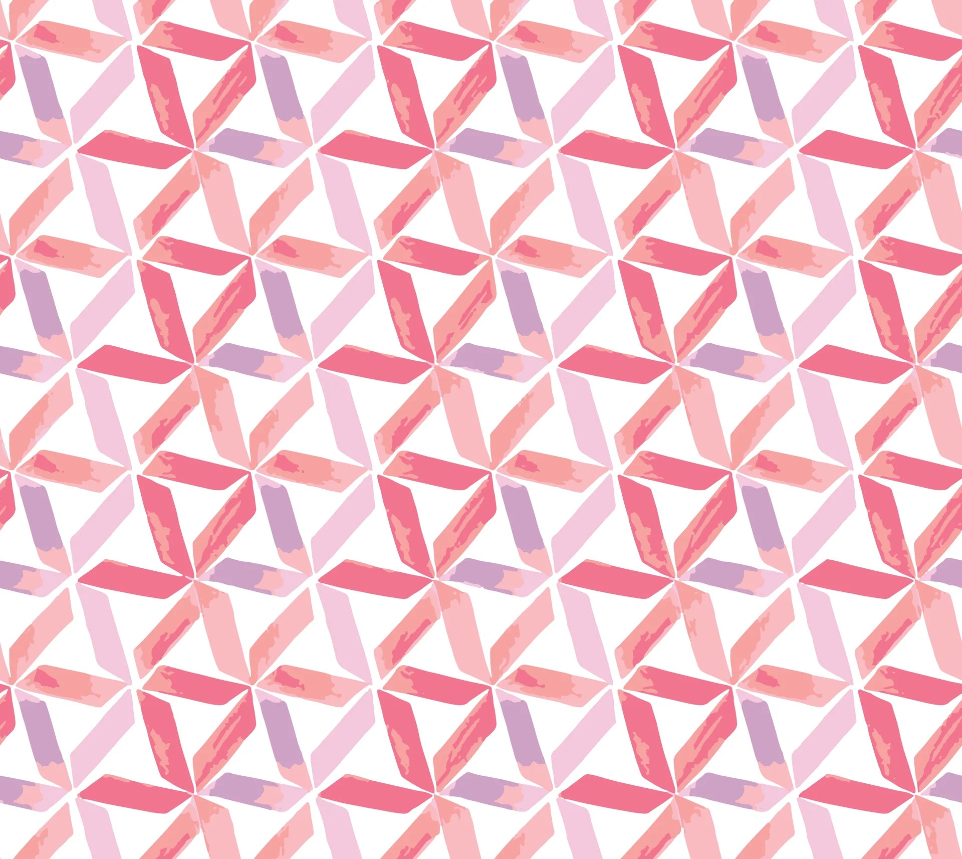 Smooth pink geometric floral peel and stick wallpaper - Rose Facet