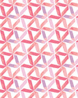 Smooth pink geometric floral peel and stick wallpaper - Rose Facet