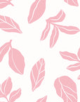 Smooth blush leaf peel and stick wallpaper on ivory ground - Rose Foliage