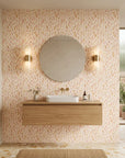 Rose Terrazzo blush abstract brushstroke creating ambiance in a serene bathroom
