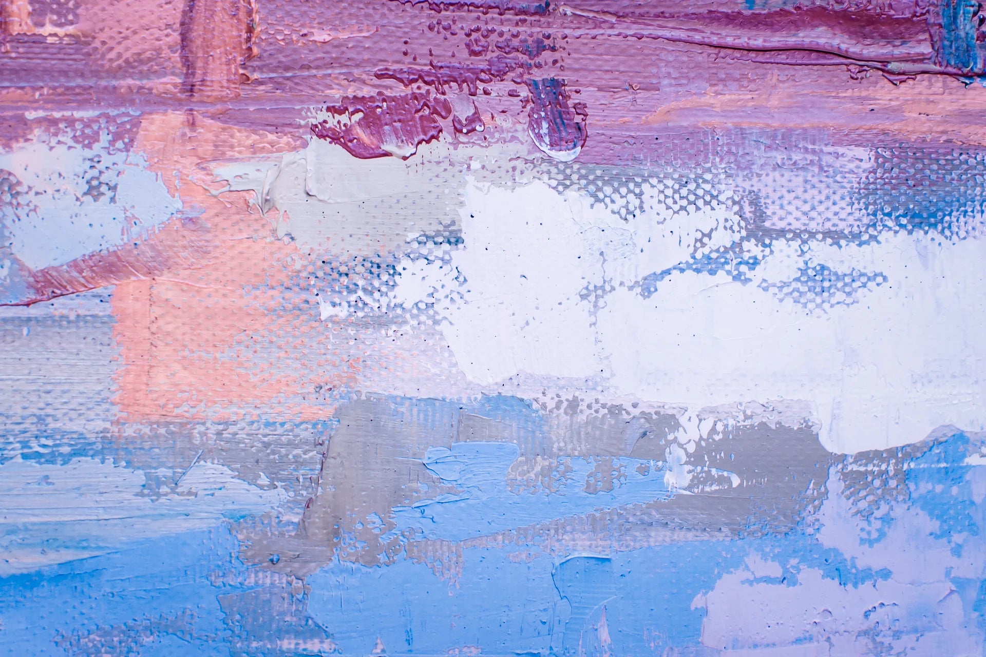 Rose & Blue soft pink and blue painterly abstract wallpaper creating ambiance in a serene bathroom