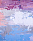 Rose & Blue soft pink and blue painterly abstract wallpaper creating ambiance in a serene bathroom