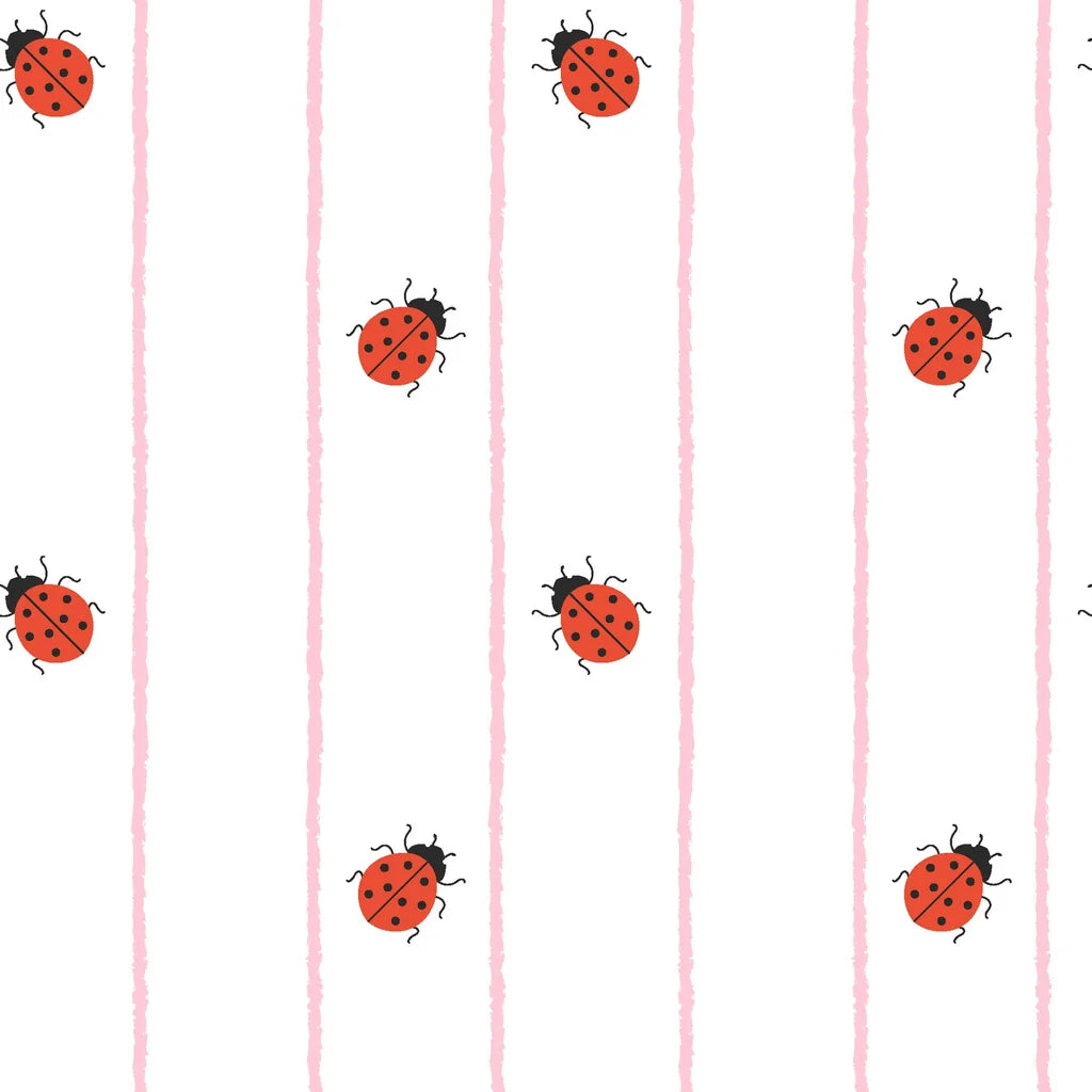 Ruby Streams ladybug stripe wallpaper
