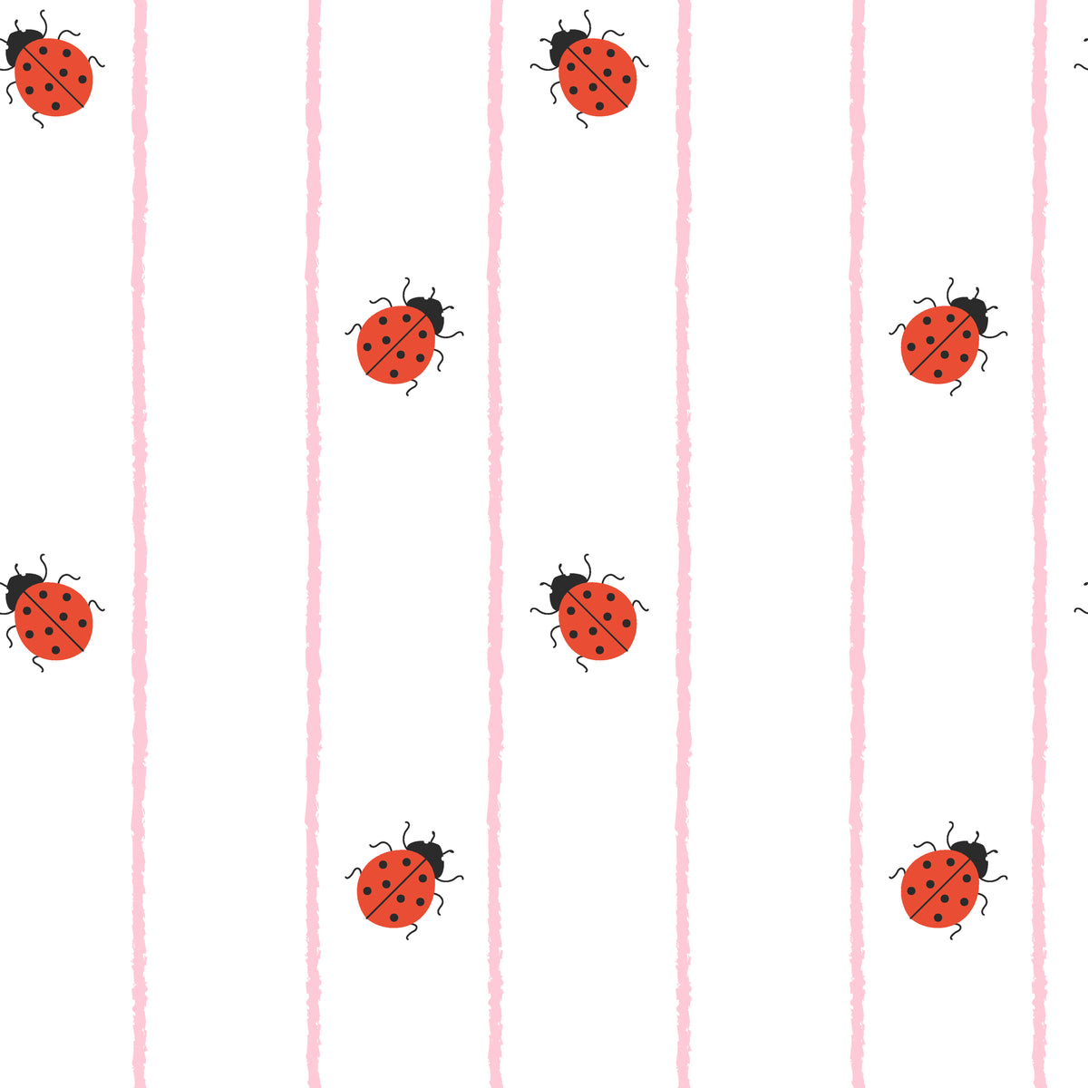 Ruby Streams ladybug stripe wallpaper