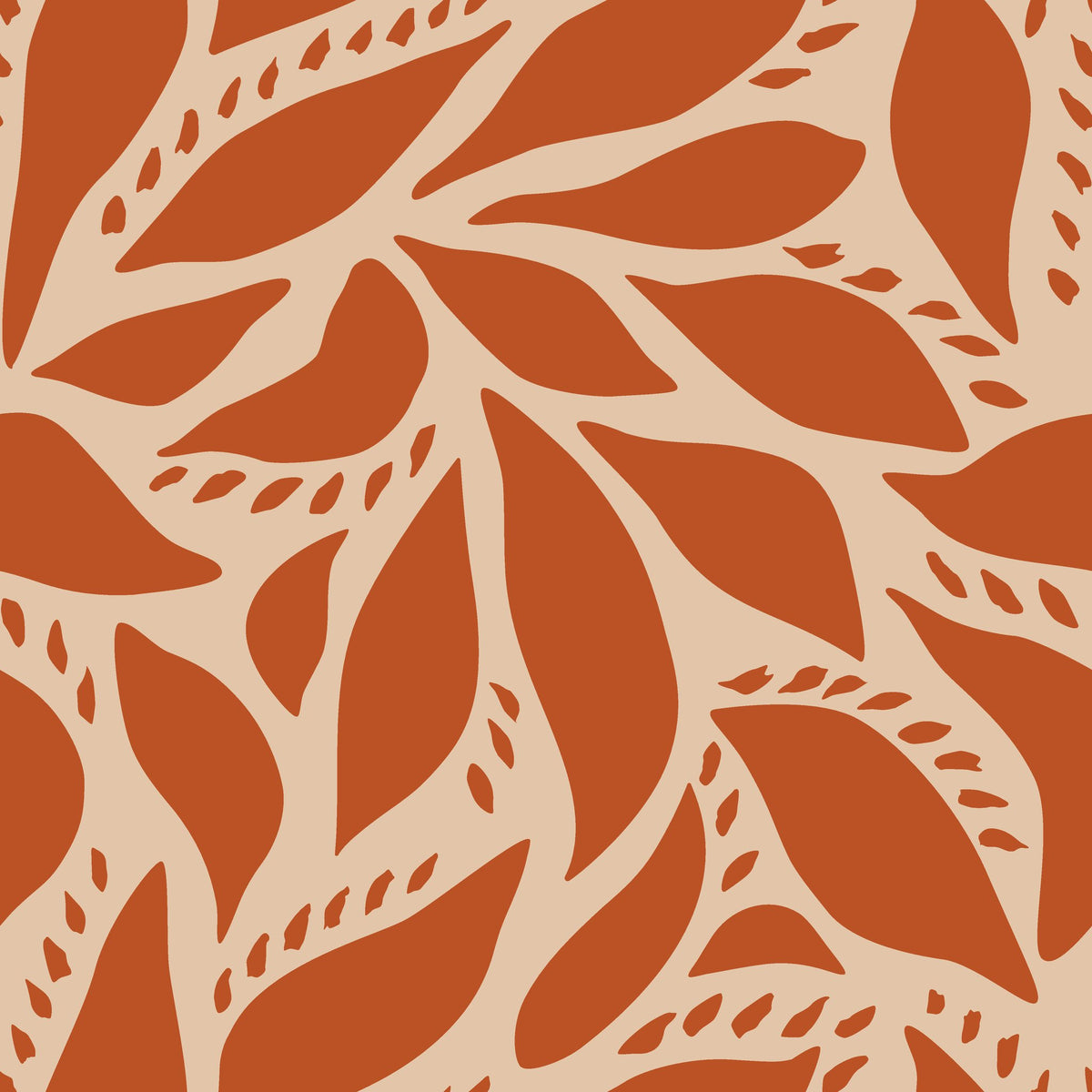 Rust Echoes bold leaf wallpaper