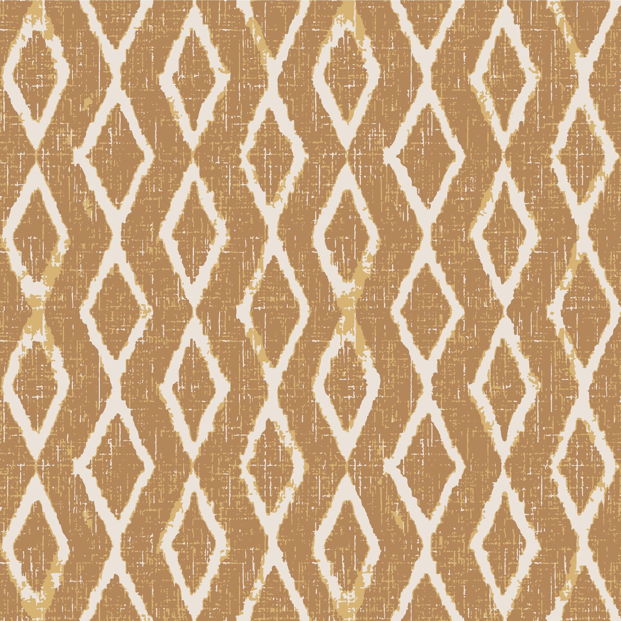 Saffron Ikat ochre geometric peel and stick wallpaper