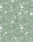 Sage Blossom serene green floral wallpaper