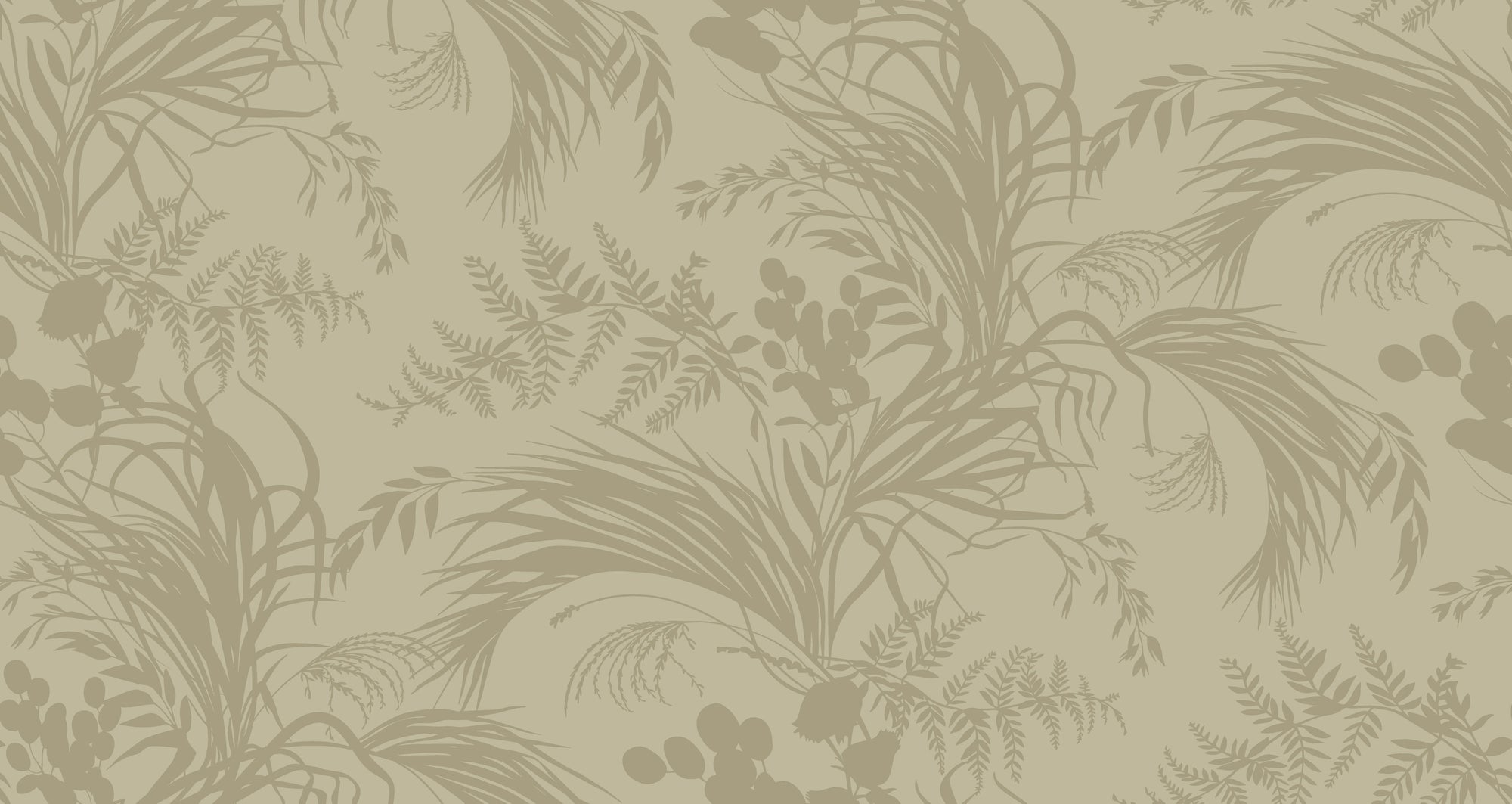 Textured peel and stick wallpaper with olive botanical grasses - Sage Undergrowth