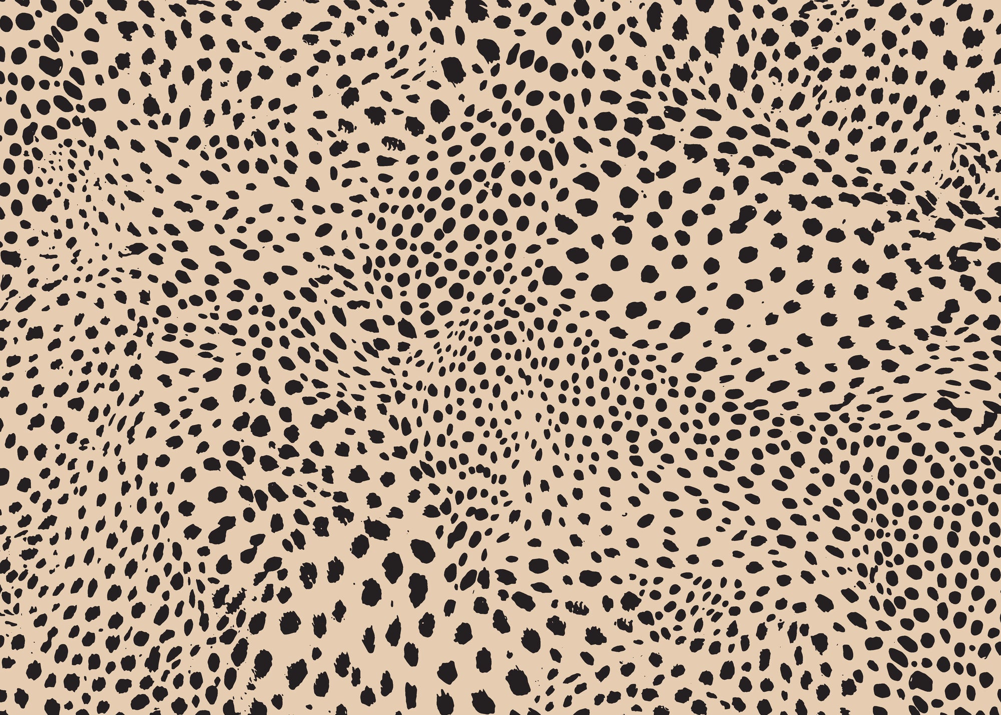 Textured peel and stick wallpaper with black spot print - Savanna Pulse