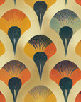 Scattered Dusk warm art deco fan pattern wallpaper