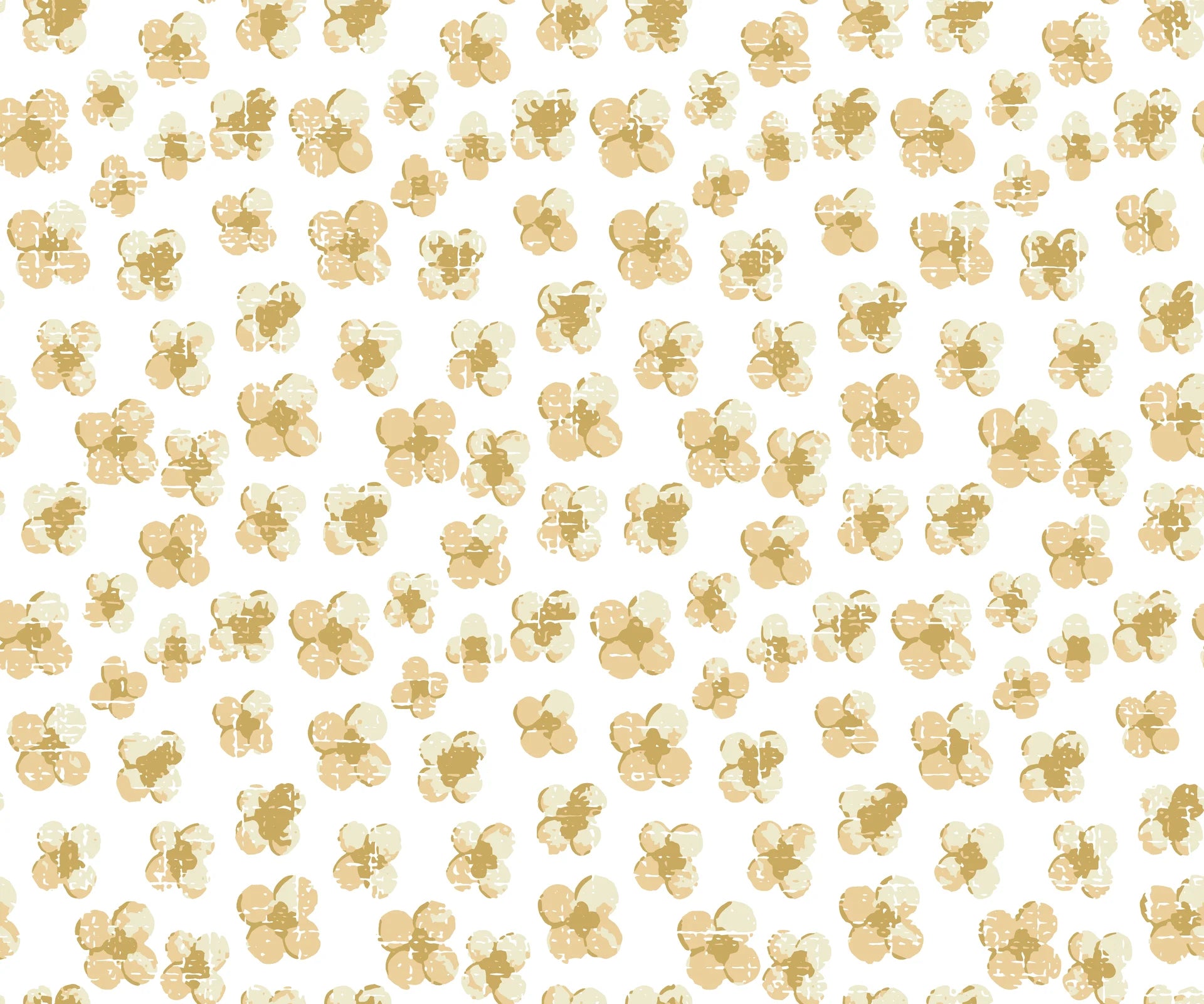 Textured neutral gold floral peel and stick wallpaper - Scattered Gold