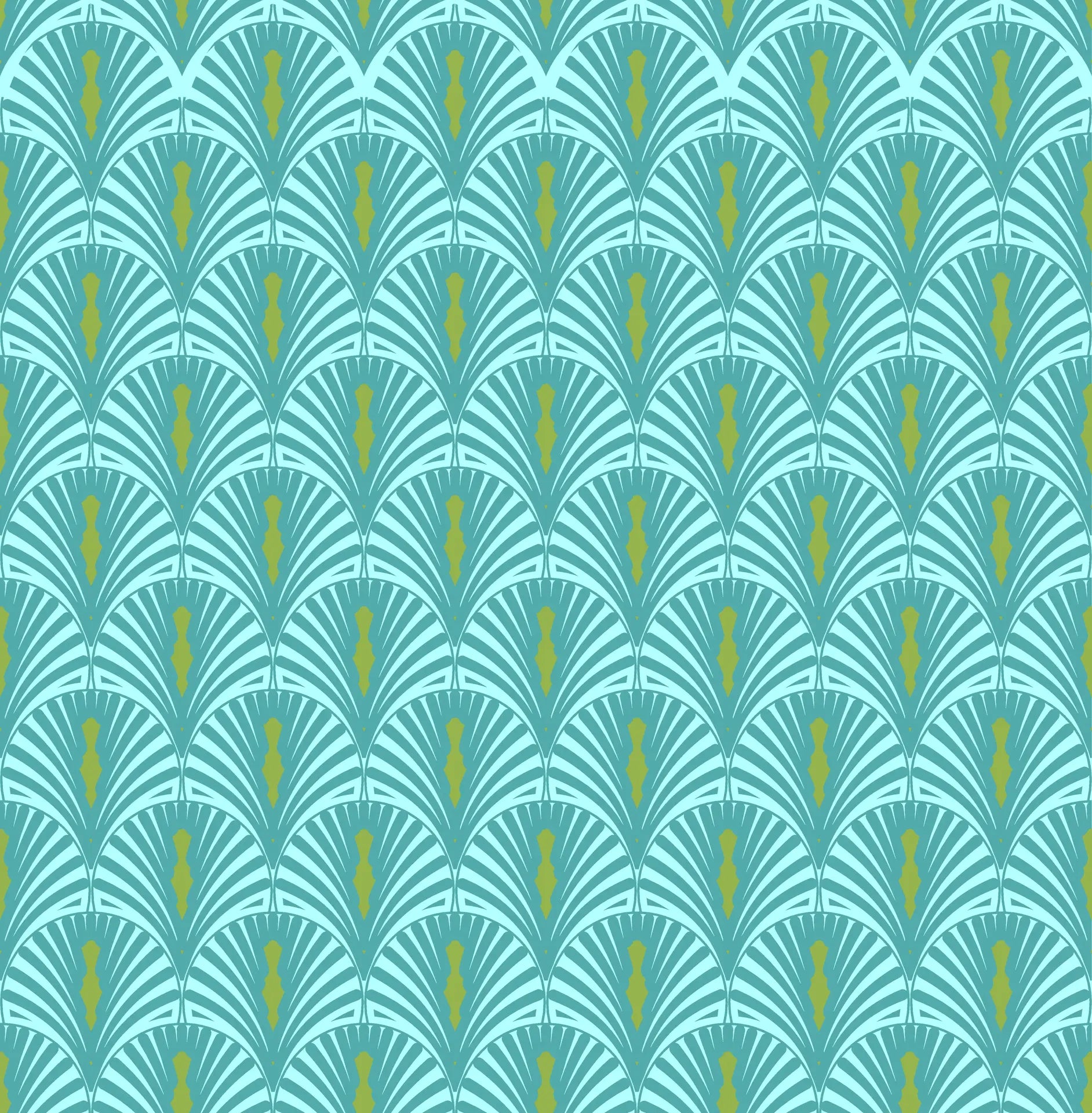 Seafoam Palms serene teal and mint tropical wallpaper