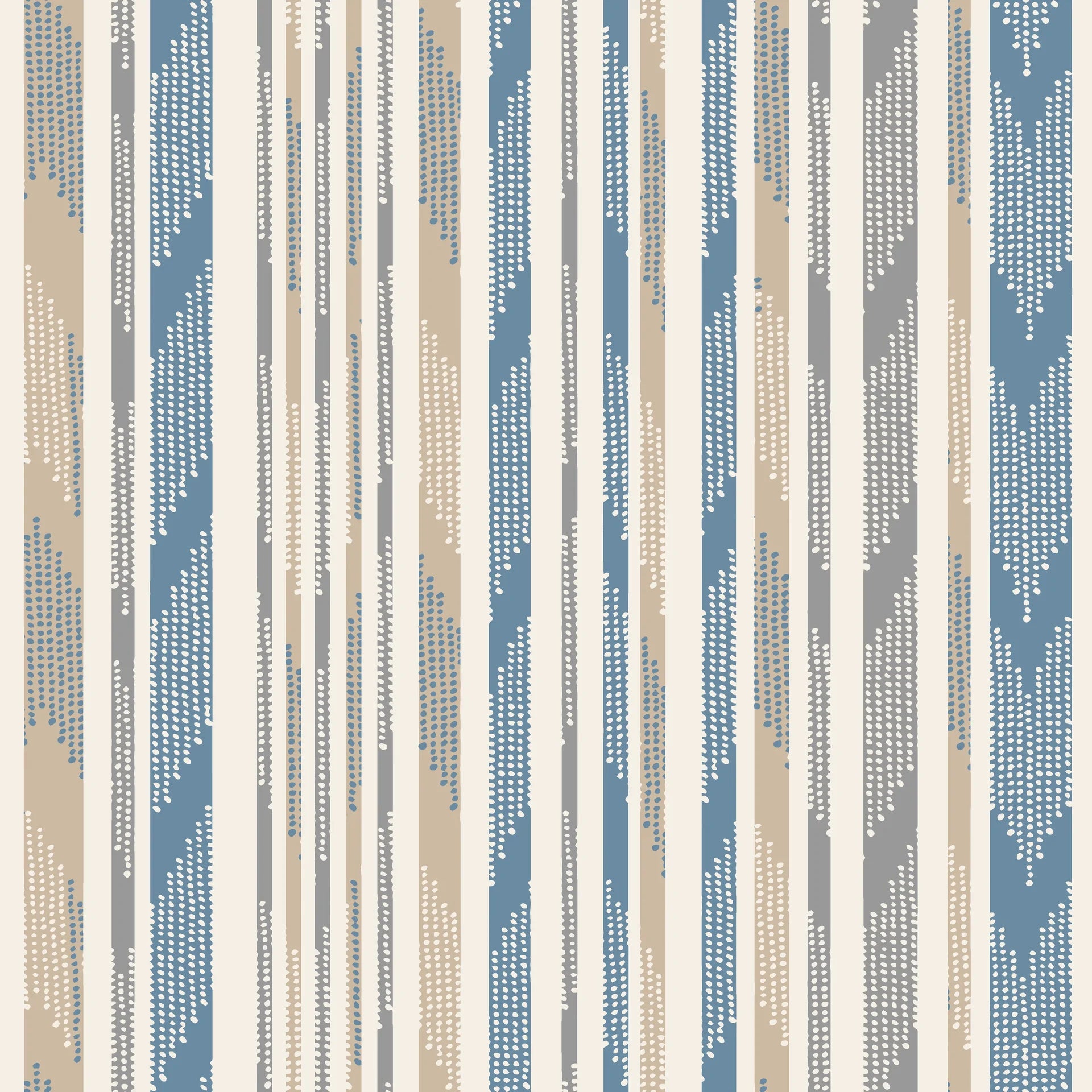 Seashore Dot blue and beige striped wallpaper