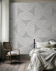 Grayish wallpaper pattern (detail 2) exhibiting gentle texture and a range of gray tones.