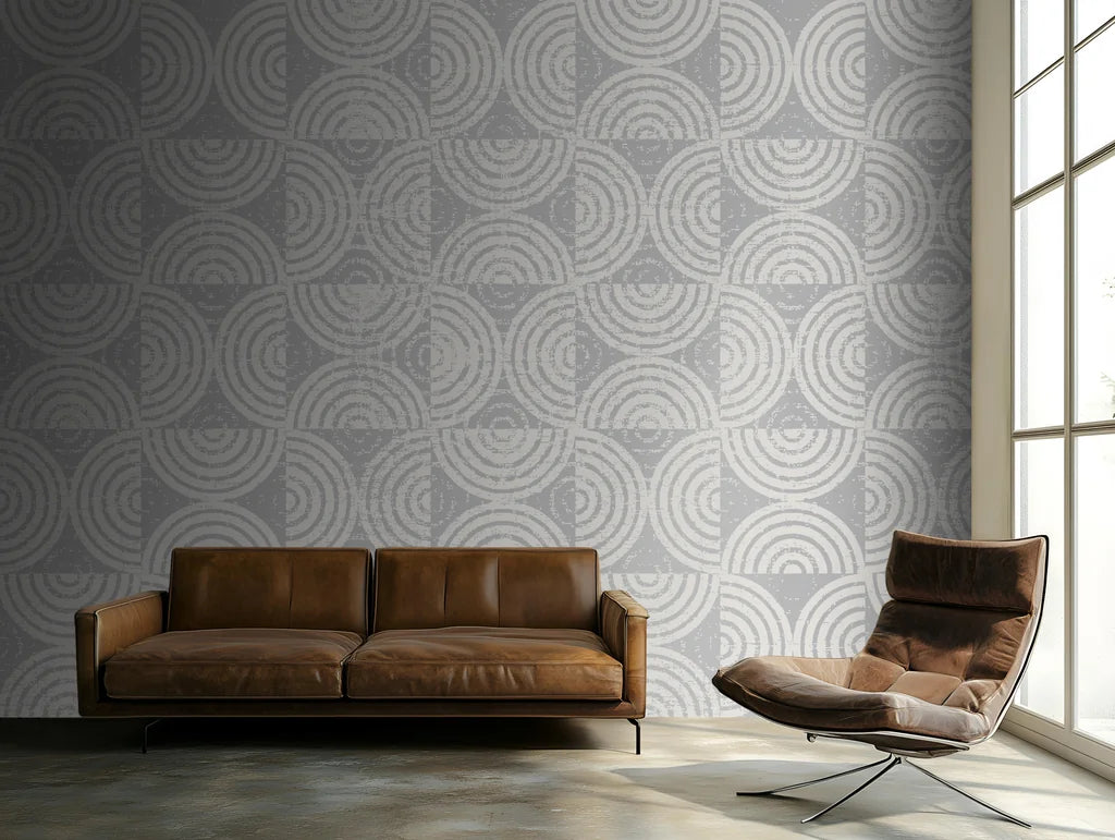 Magnified perspective (view 3) of a graphite-adjacent wallpaper, showcasing delicate texture and nuanced color shifts