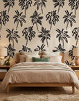 Shadow Isles dark island wallpaper adding character to a cozy bedroom
