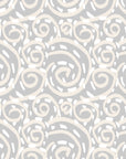 Matte grey and ivory abstract swirl peel and stick wallpaper - Silver Eddy
